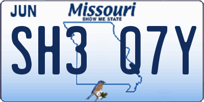 MO license plate SH3Q7Y
