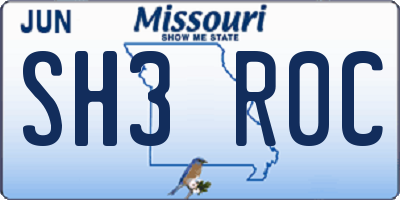 MO license plate SH3R0C