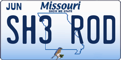 MO license plate SH3R0D