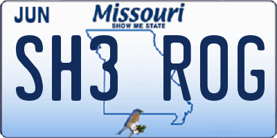 MO license plate SH3R0G