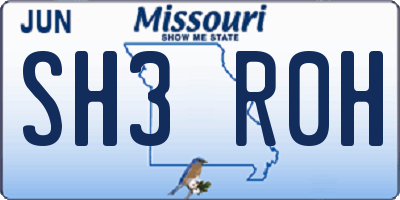 MO license plate SH3R0H