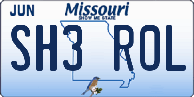 MO license plate SH3R0L