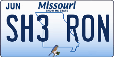 MO license plate SH3R0N