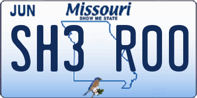 MO license plate SH3R0O