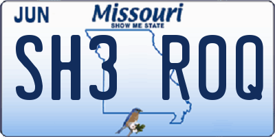 MO license plate SH3R0Q