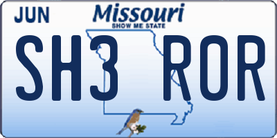 MO license plate SH3R0R