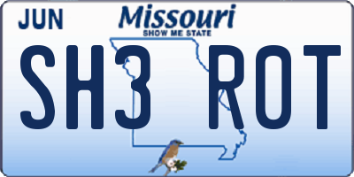 MO license plate SH3R0T