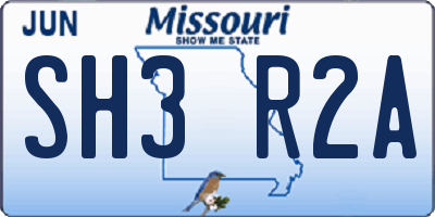 MO license plate SH3R2A