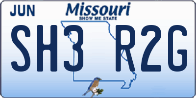 MO license plate SH3R2G