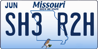 MO license plate SH3R2H