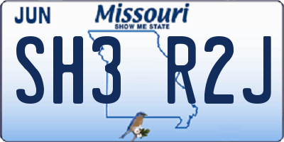 MO license plate SH3R2J