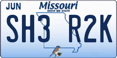 MO license plate SH3R2K