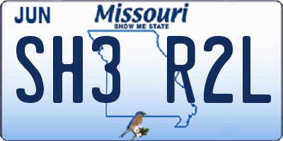MO license plate SH3R2L