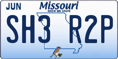 MO license plate SH3R2P