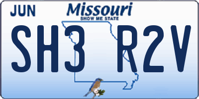 MO license plate SH3R2V