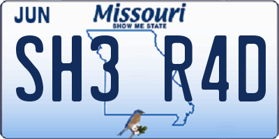 MO license plate SH3R4D