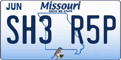 MO license plate SH3R5P