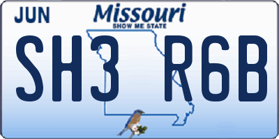 MO license plate SH3R6B