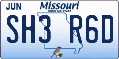 MO license plate SH3R6D