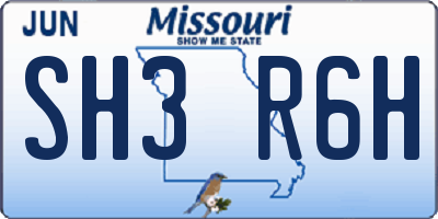 MO license plate SH3R6H