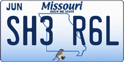 MO license plate SH3R6L