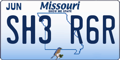MO license plate SH3R6R