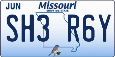 MO license plate SH3R6Y
