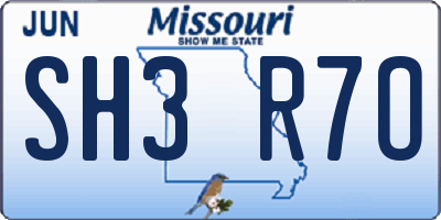 MO license plate SH3R7O
