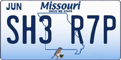 MO license plate SH3R7P