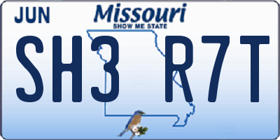 MO license plate SH3R7T