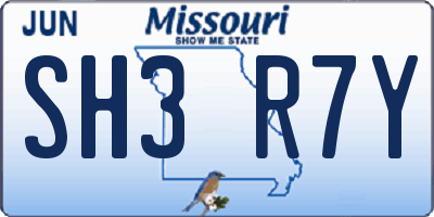 MO license plate SH3R7Y