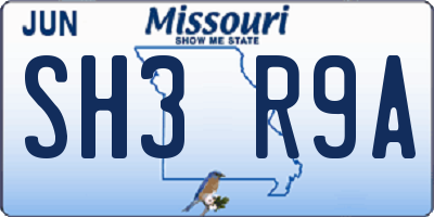 MO license plate SH3R9A