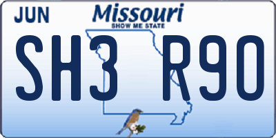 MO license plate SH3R9O