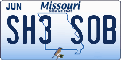 MO license plate SH3S0B