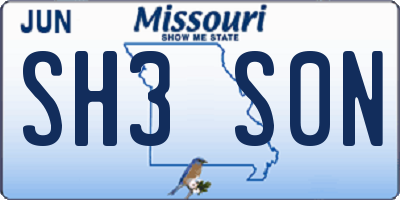 MO license plate SH3S0N