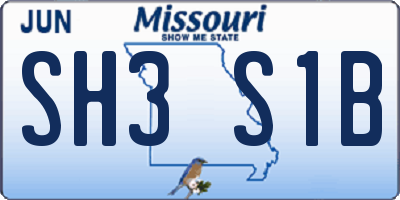 MO license plate SH3S1B