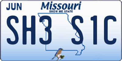 MO license plate SH3S1C