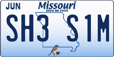 MO license plate SH3S1M
