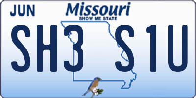 MO license plate SH3S1U