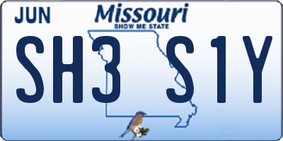 MO license plate SH3S1Y