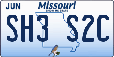 MO license plate SH3S2C