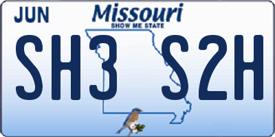 MO license plate SH3S2H