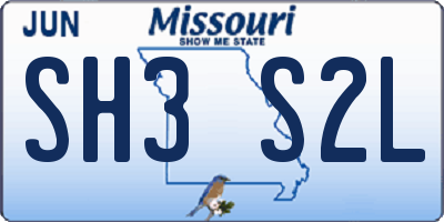 MO license plate SH3S2L