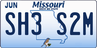 MO license plate SH3S2M
