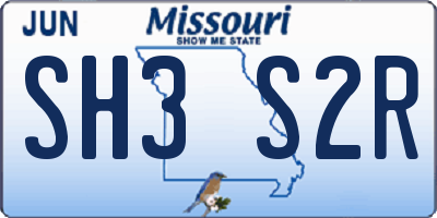MO license plate SH3S2R