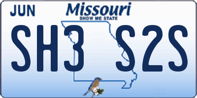 MO license plate SH3S2S
