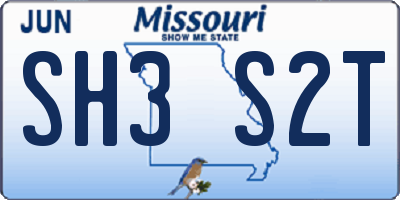 MO license plate SH3S2T