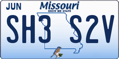 MO license plate SH3S2V