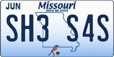 MO license plate SH3S4S