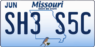 MO license plate SH3S5C